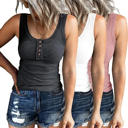 Women Tank Tops, Summer Casual Sleeveless Top, Cami Top -Pack of 3 Women Tank Tops, Summer Casual Sleeveless Top, Cami Top -Pack of 3